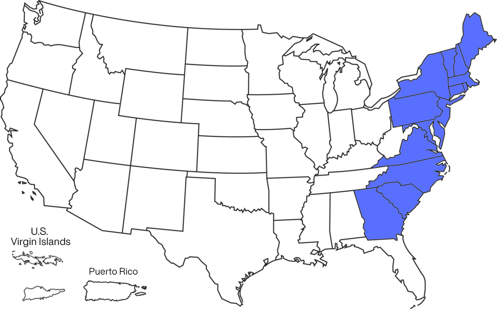 Field Team Regional Map (East) – SiriusXM Dealer Portal