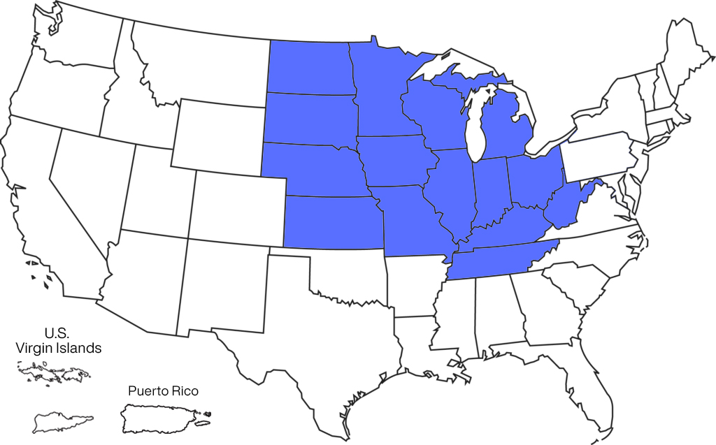 Field Team Regional Map (Midwest) – SiriusXM Dealer Portal